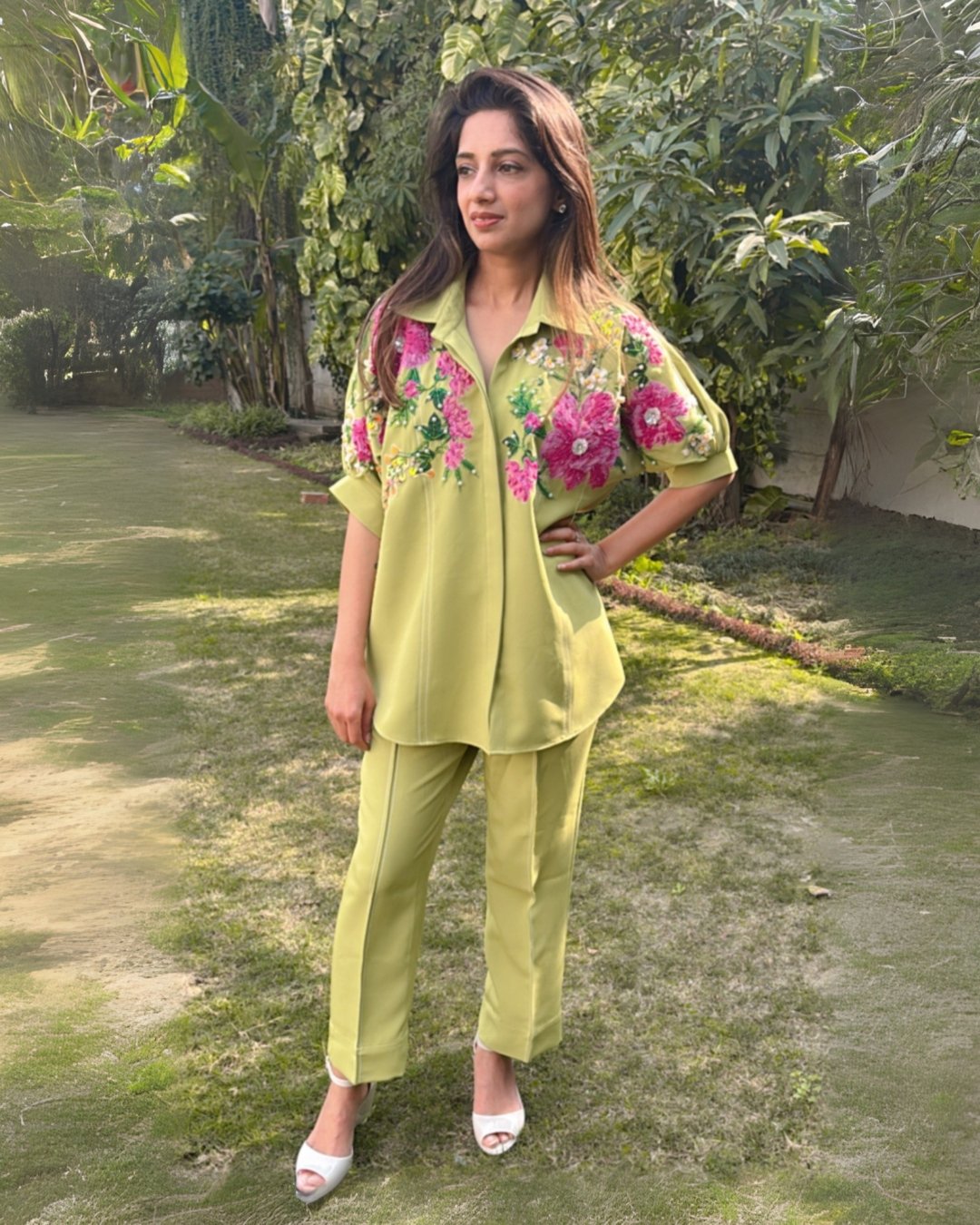 Green Boganvilla Cord Set