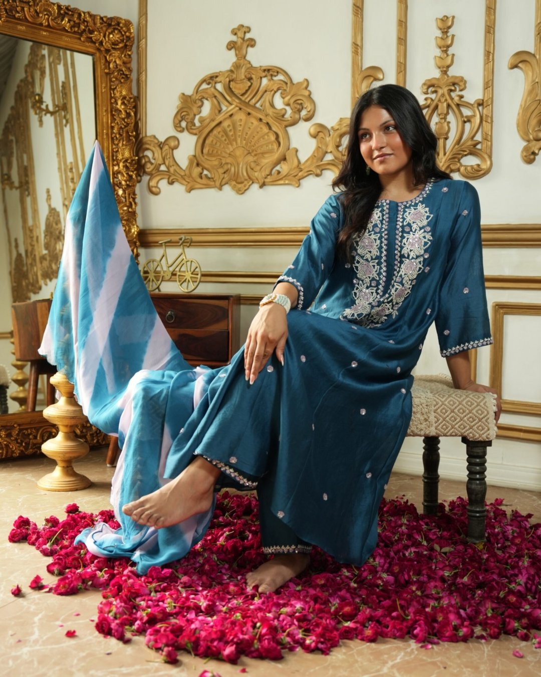 Zariya Orchid Blue Suit Set
