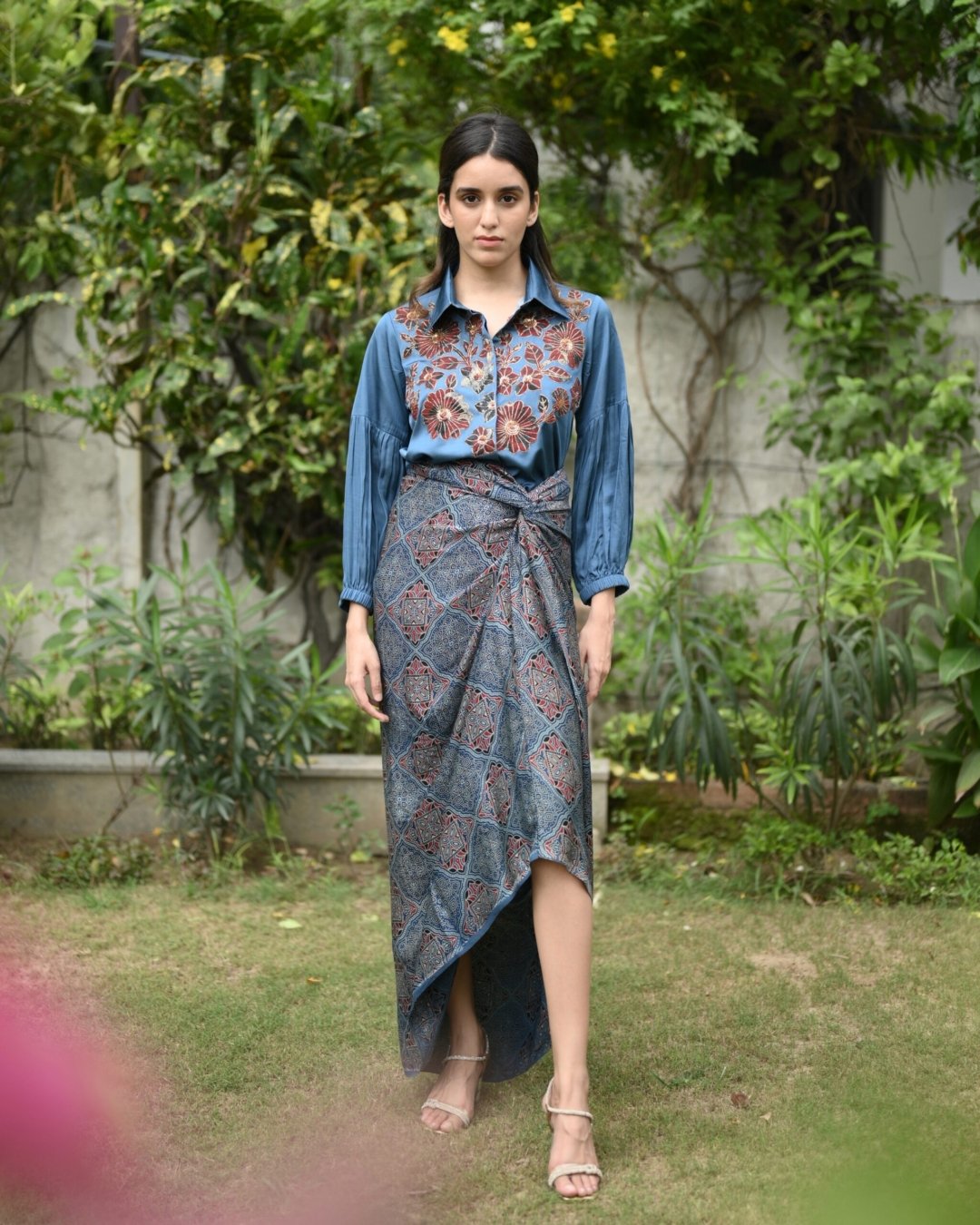 Zeenat Ajrak Skirt Set