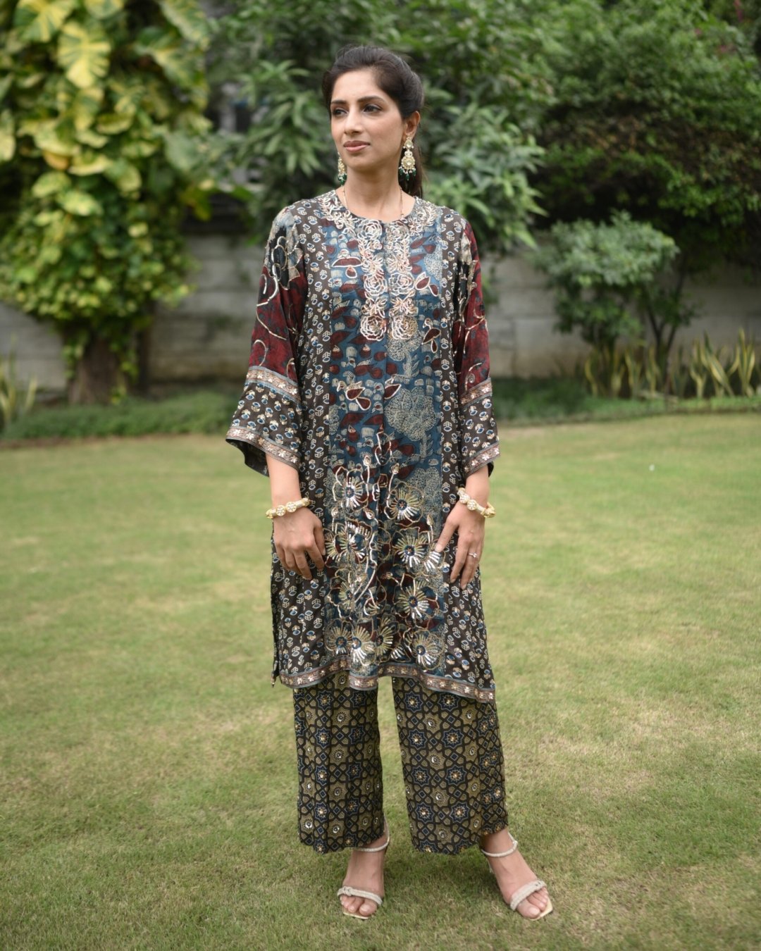 Mahnoor Ajrak Silk Modal Set