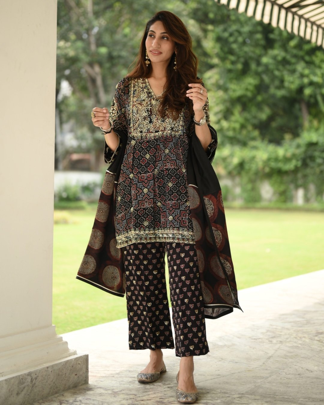 Nazma Ajrak Silk Modal Set