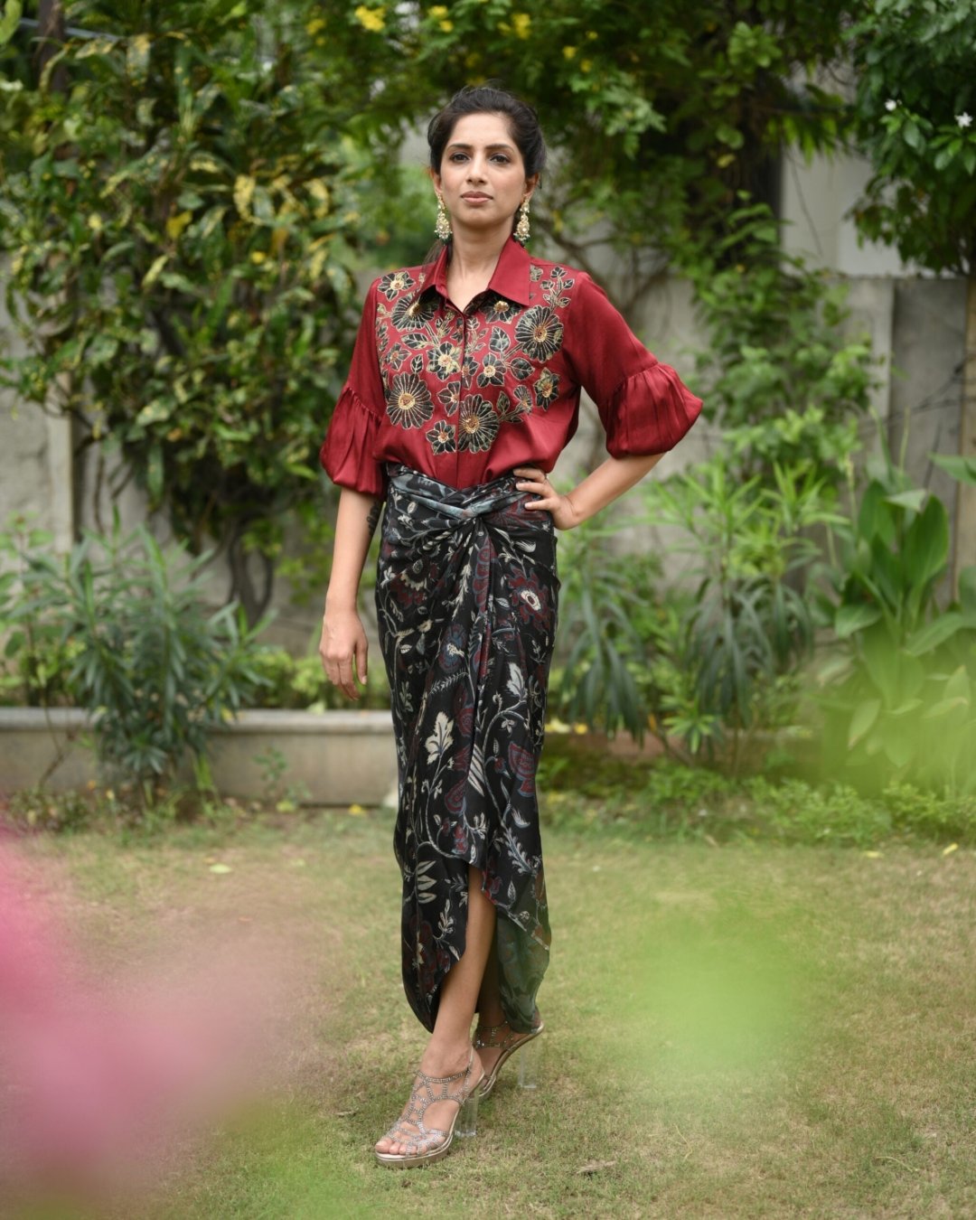 Lalima Ajrak Skirt Set