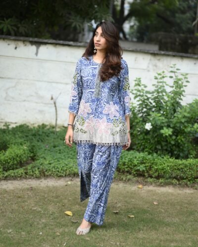 Paisley Blue Sharara Set